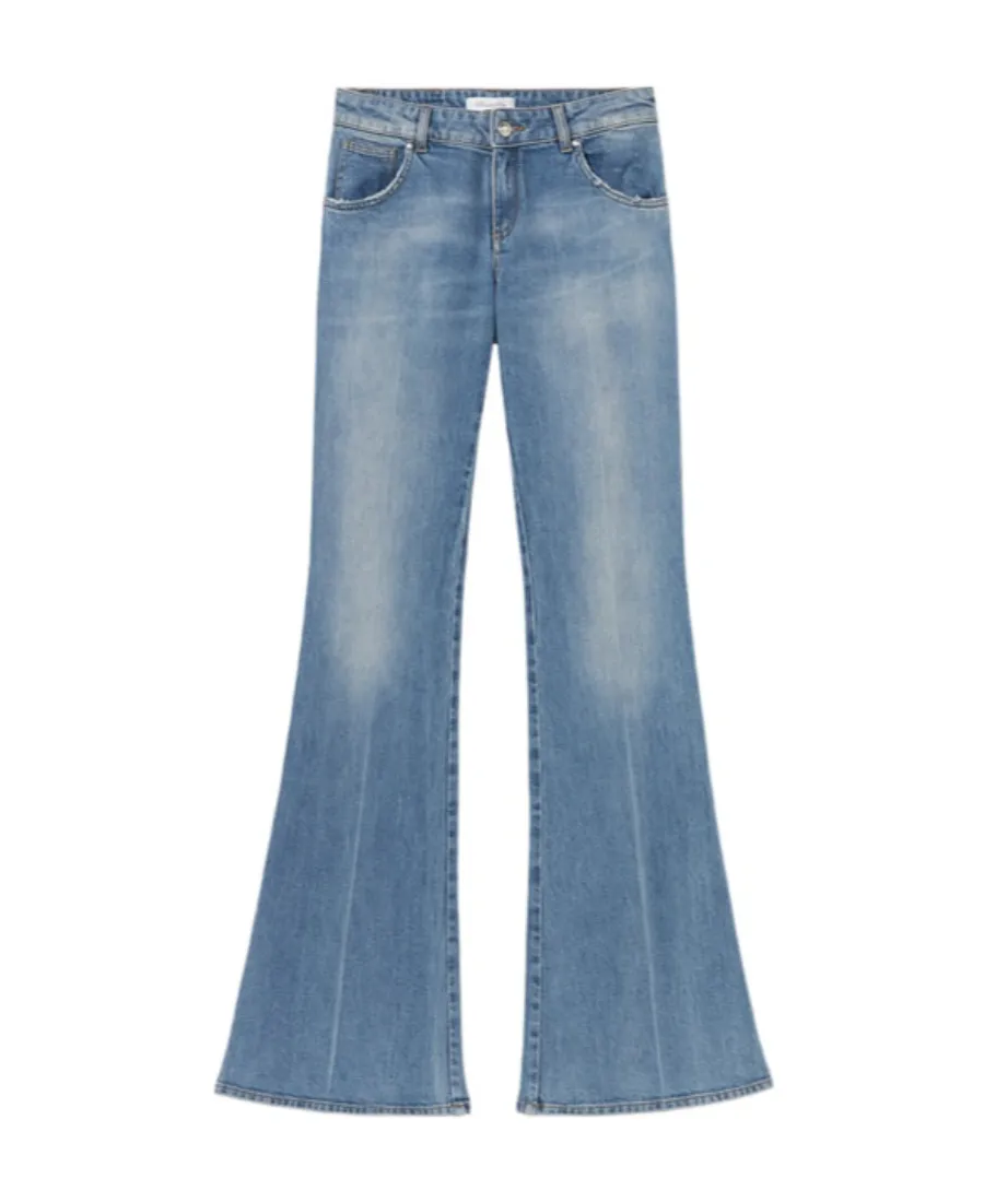 Flared-Leg Cotton Jeans