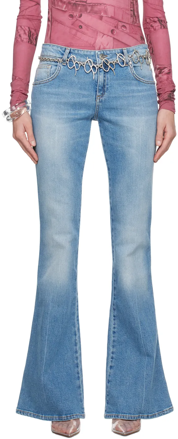 Flared-Leg Cotton Jeans
