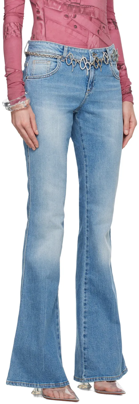 Flared-Leg Cotton Jeans