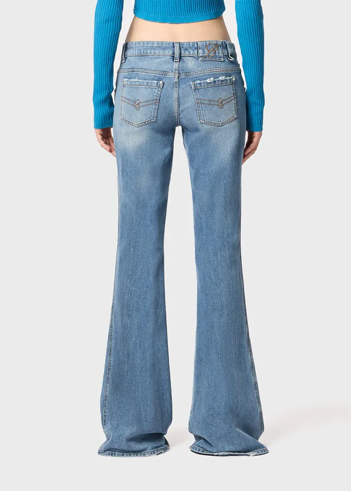 Flared-Leg Cotton Jeans