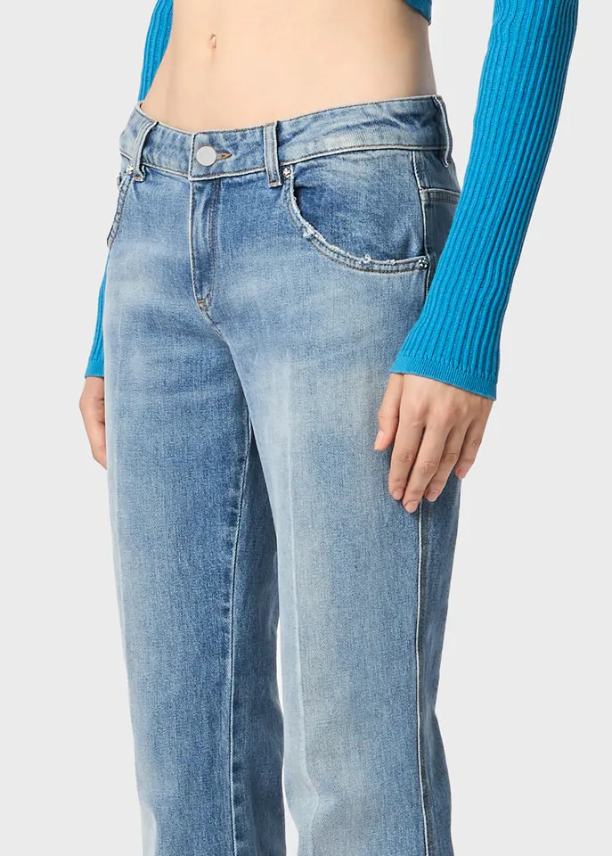 Flared-Leg Cotton Jeans