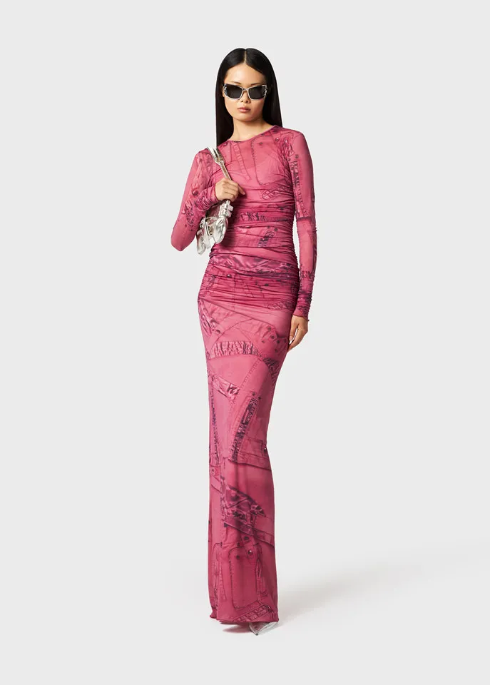 Cargo Patch-Print Maxi Dress