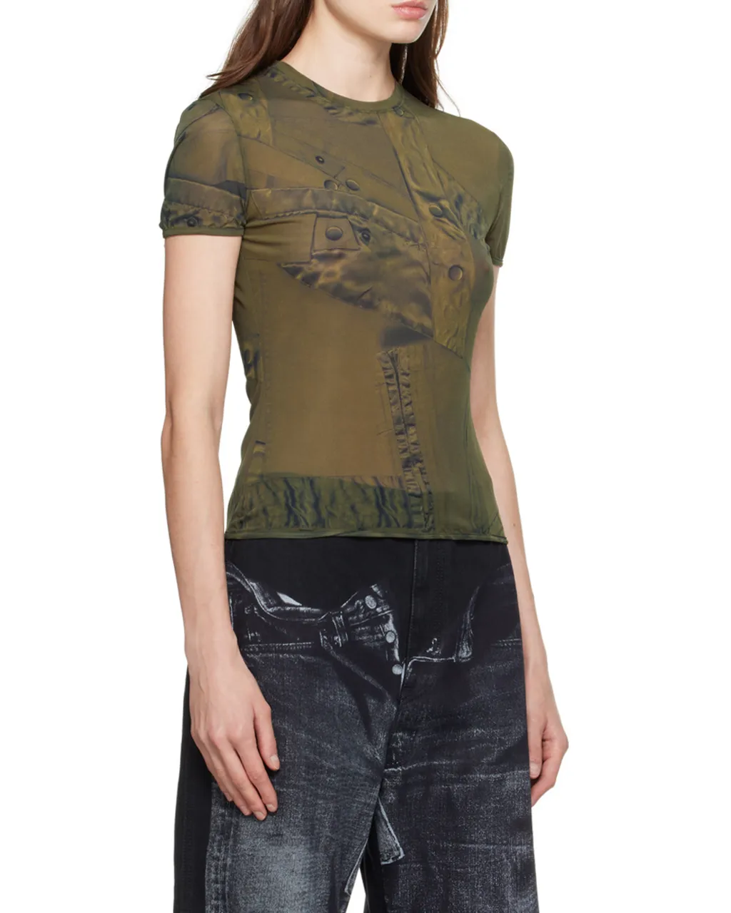 Semi-Sheer Short-Sleeve T-Shirt