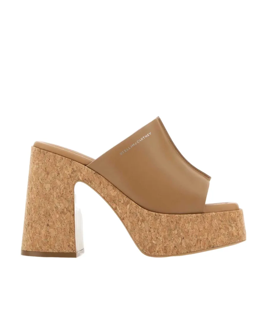 Stella Mccartney Logo Printed Platform Sandals