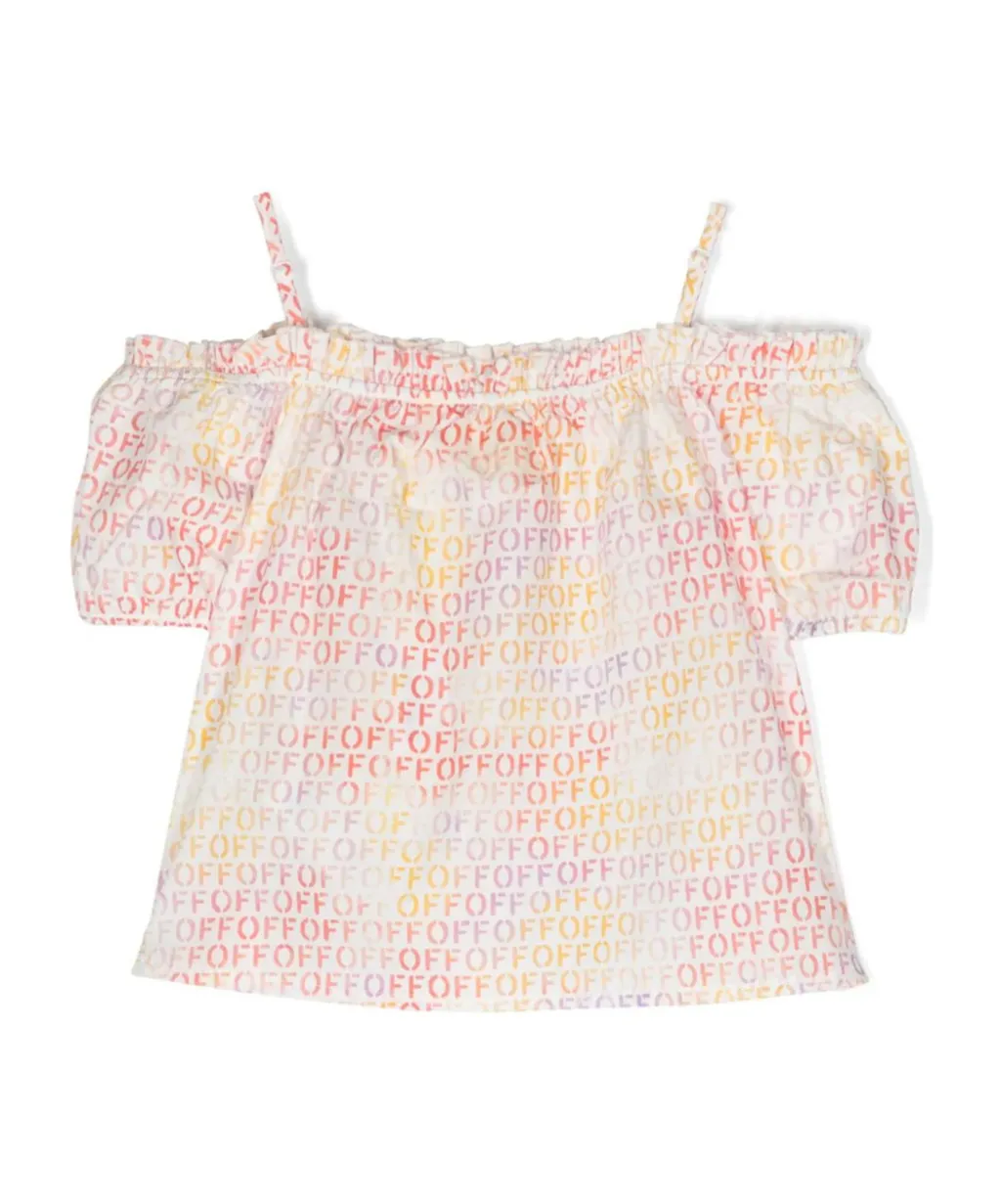 Logo-Print Cotton Blouse