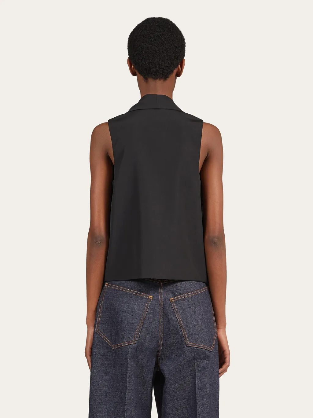 Salvatore Ferragamo Pointed Hem Straight Cut Back Waistcoat