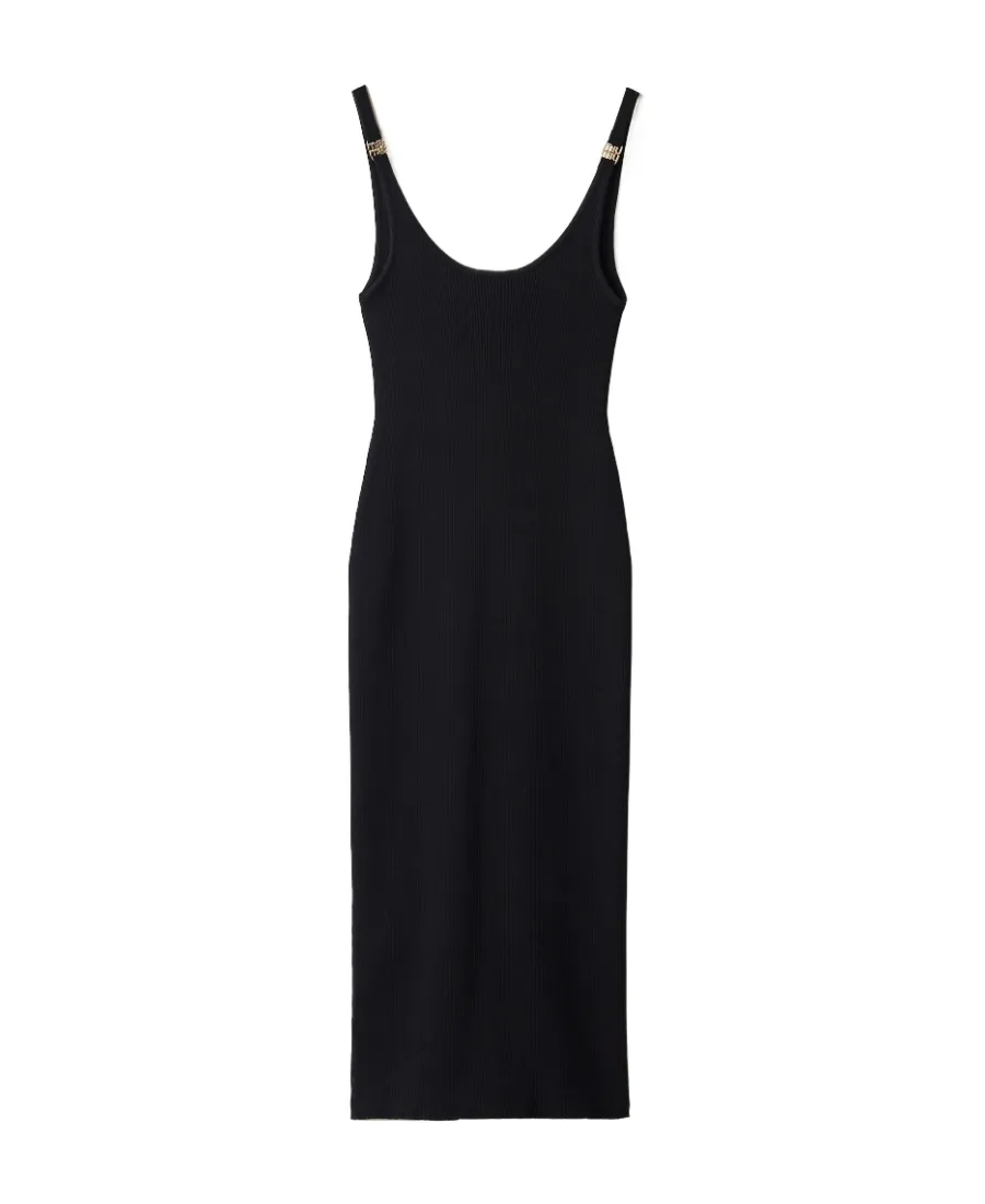 Miu Miu Sleeveless Ribbed-Knit Midi Dress