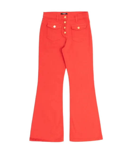 Balmain Kids High Waist Flared Jeans