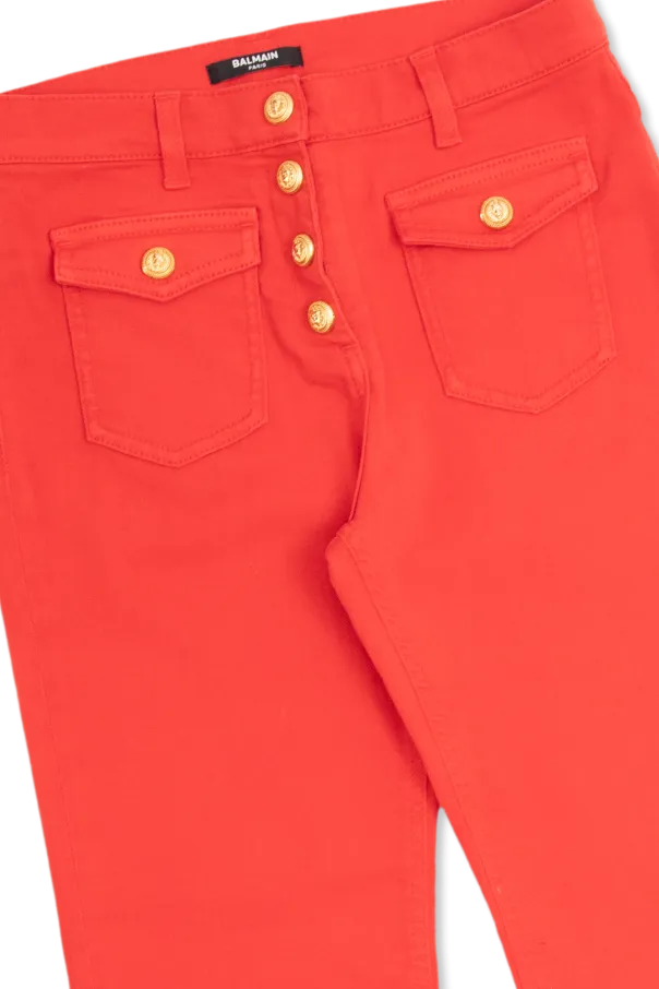 Balmain Kids High Waist Flared Jeans