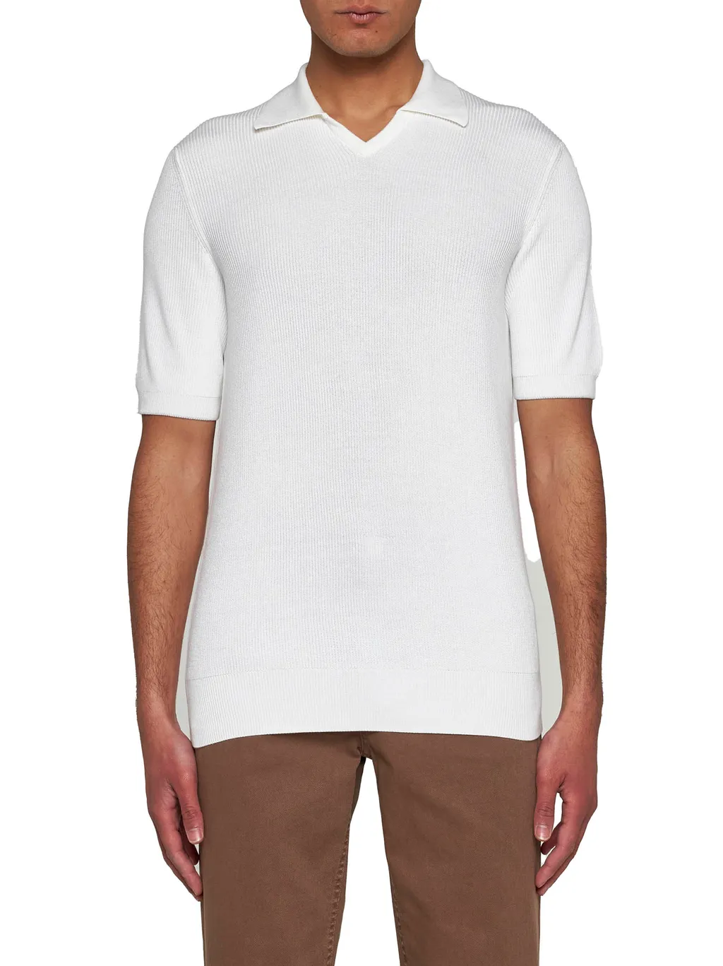 Brunello Cucinelli Short Sleeved Knitted Polo Shirt