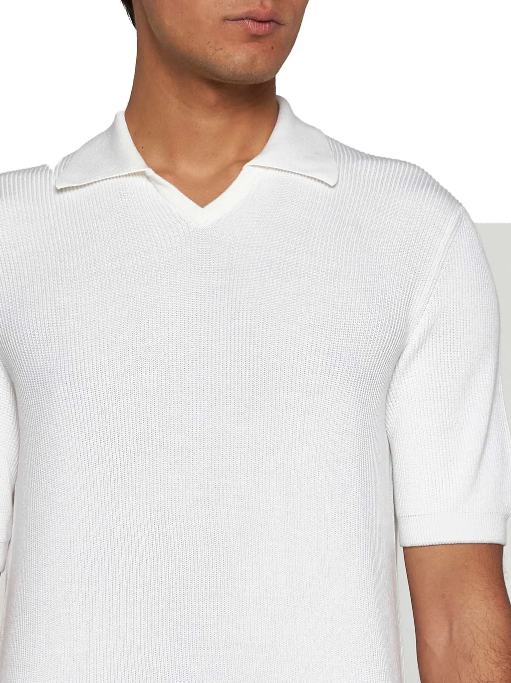 Brunello Cucinelli Short Sleeved Knitted Polo Shirt