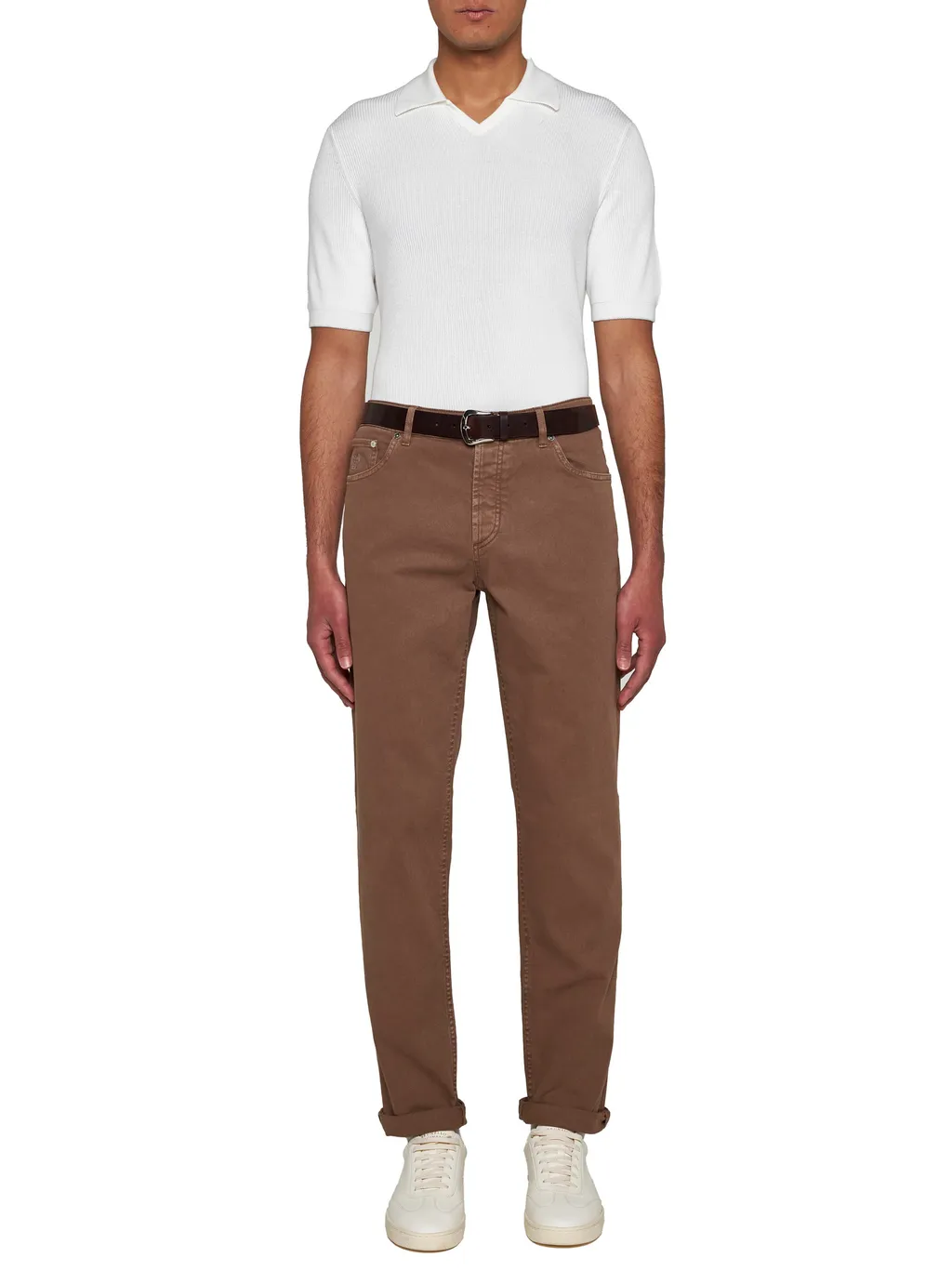 Brunello Cucinelli Short Sleeved Knitted Polo Shirt
