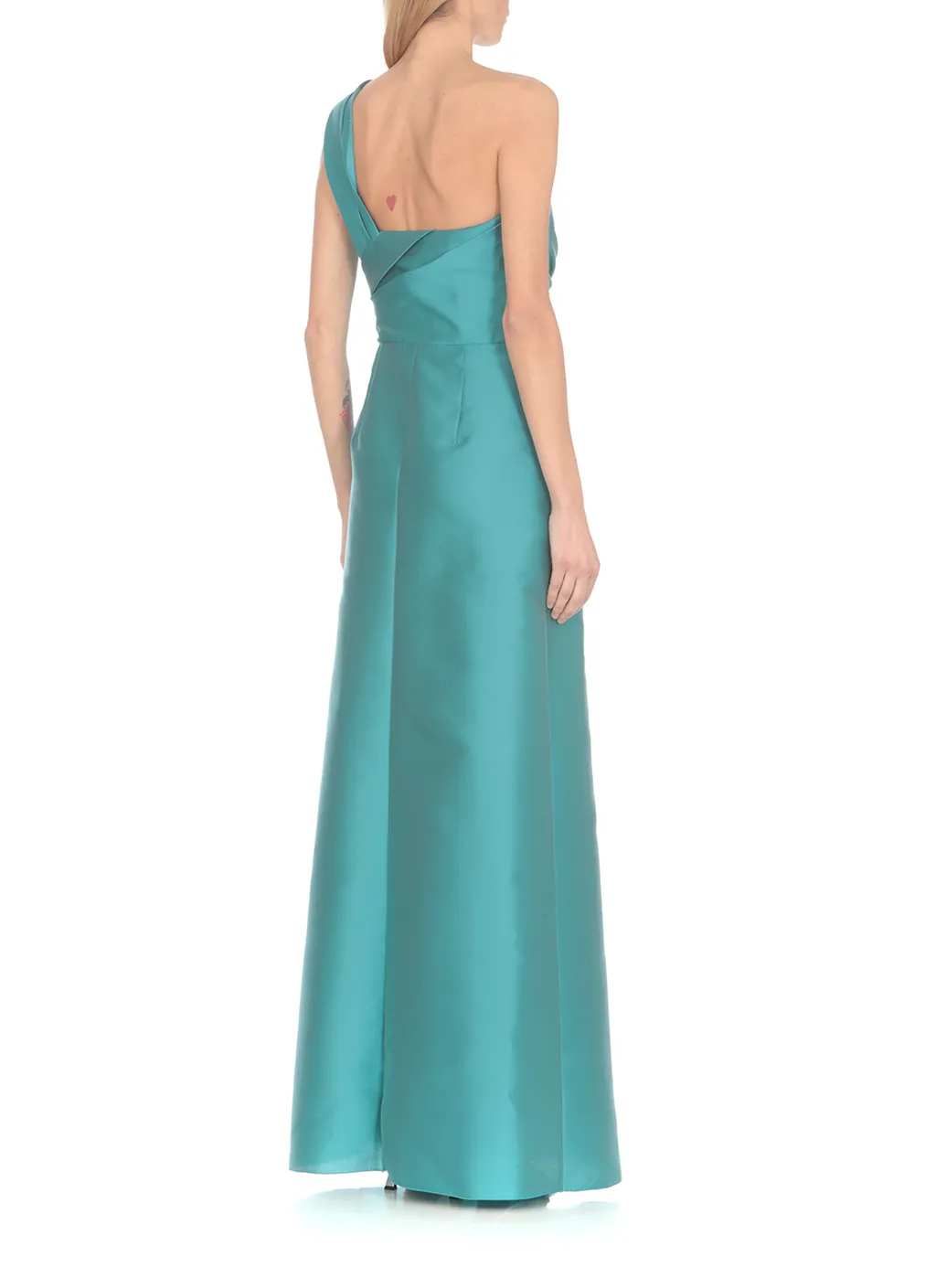Asymmetrical Pleated Shoulder Dress