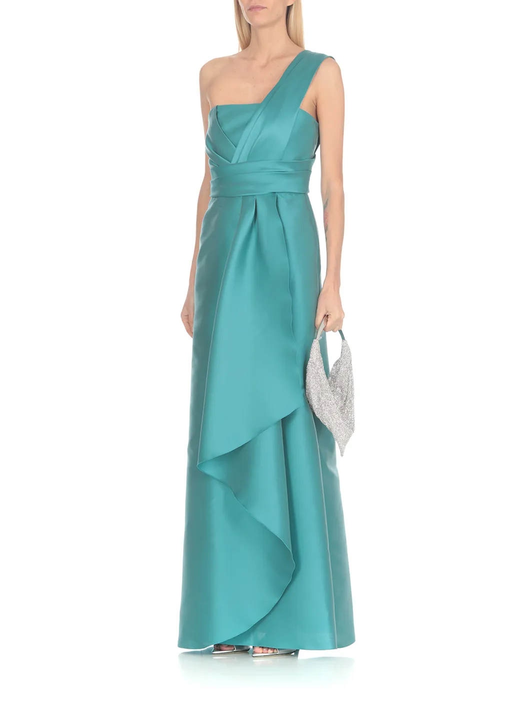 Asymmetrical Pleated Shoulder Dress