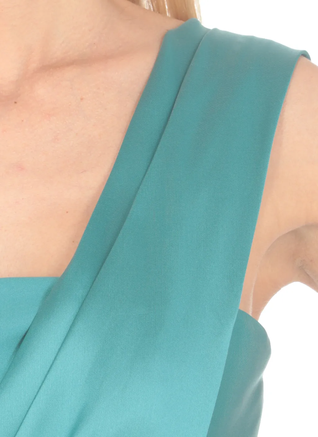 Asymmetrical Pleated Shoulder Dress
