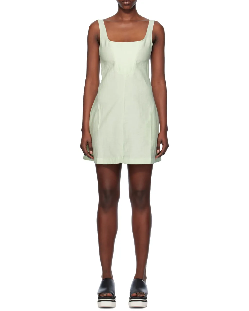 Stella Mccartney Ribbed-Detail A-Line Sleeveless Mini Dress