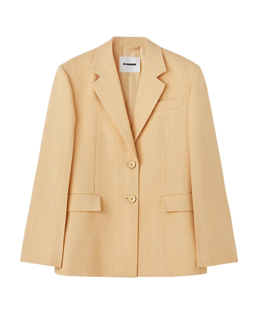 Jil Sander Single-Breasted Crepe Tailored Blazer