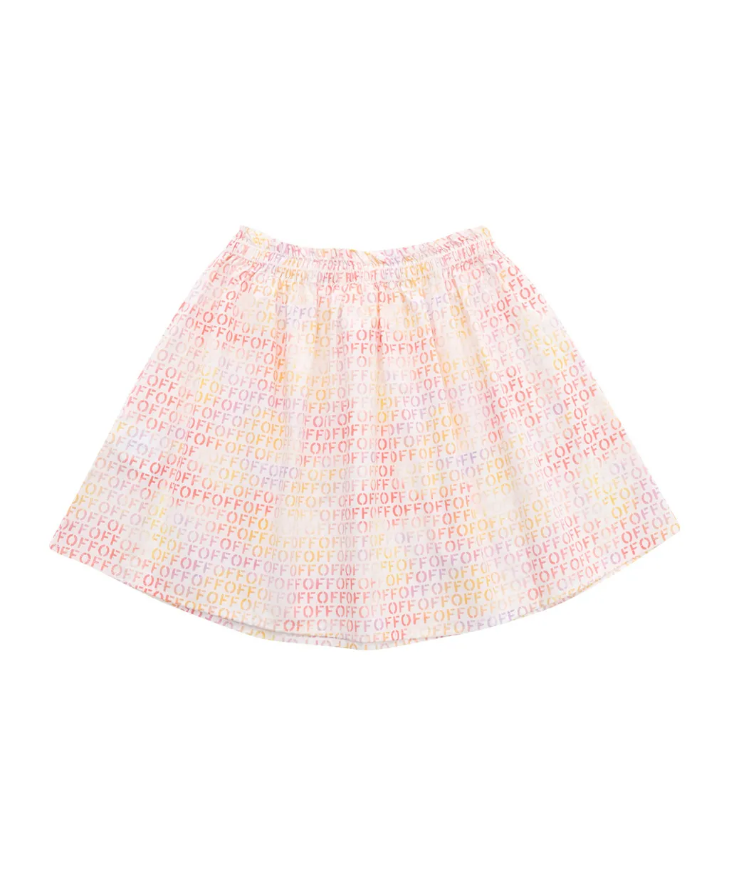 Off-White Kids All-Over Logo Printed Flared Skirt