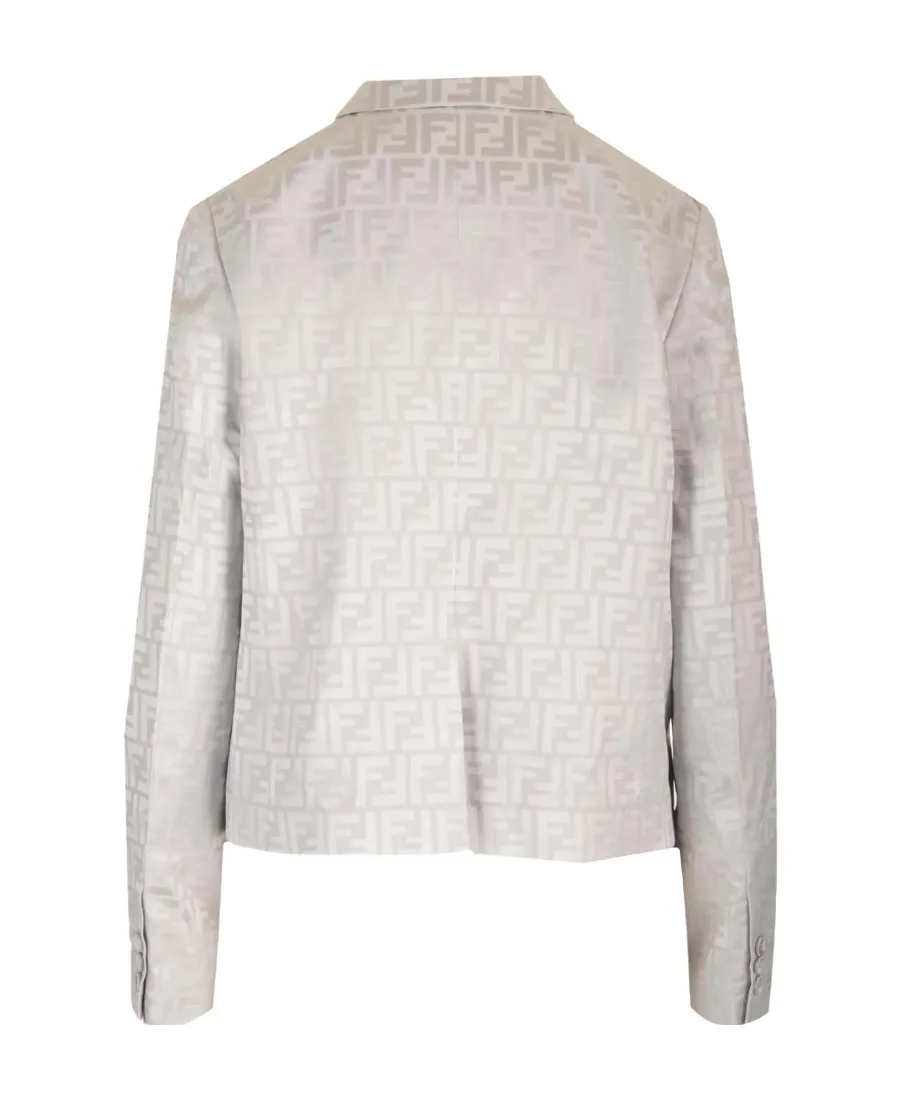 Fendi Single-Breasted Ff Jacquard Satin Jacket