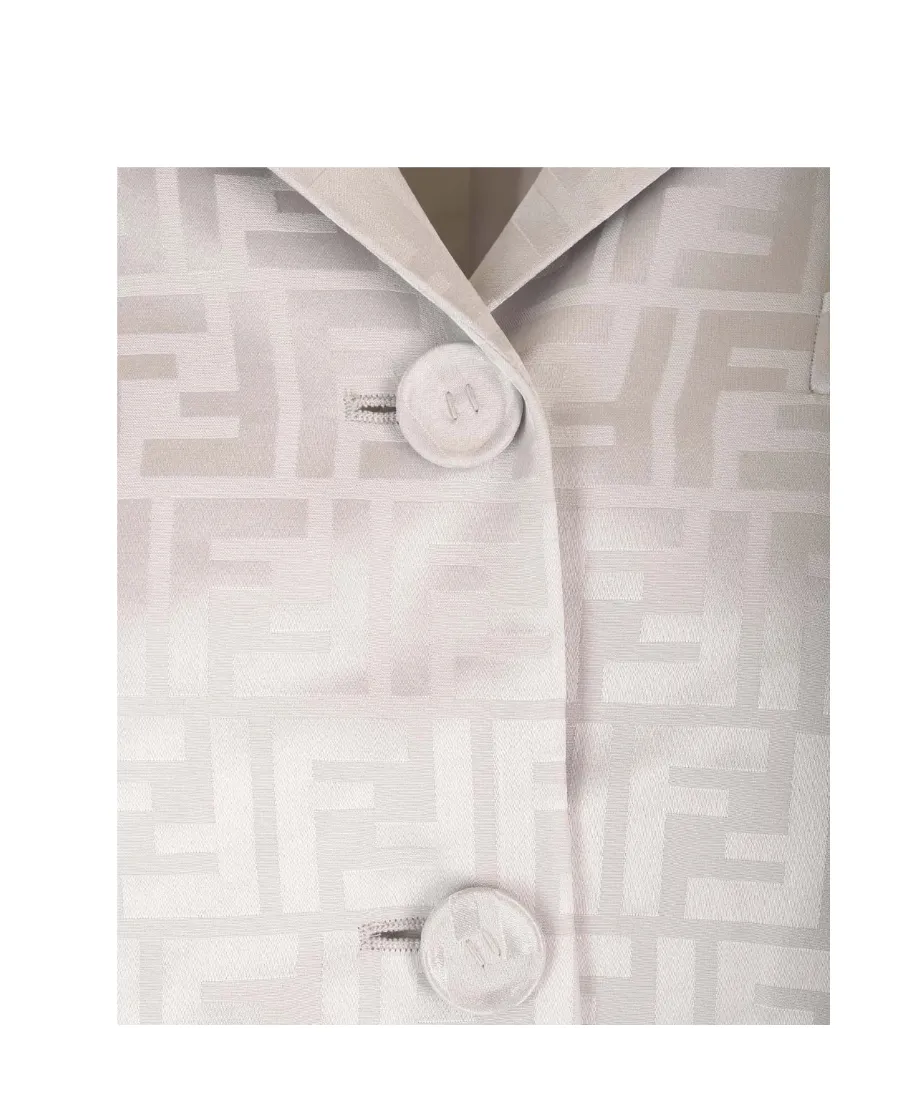 Fendi Single-Breasted Ff Jacquard Satin Jacket