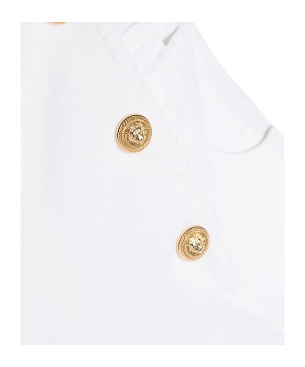 Balmain Kids High-Waist Denim Shorts