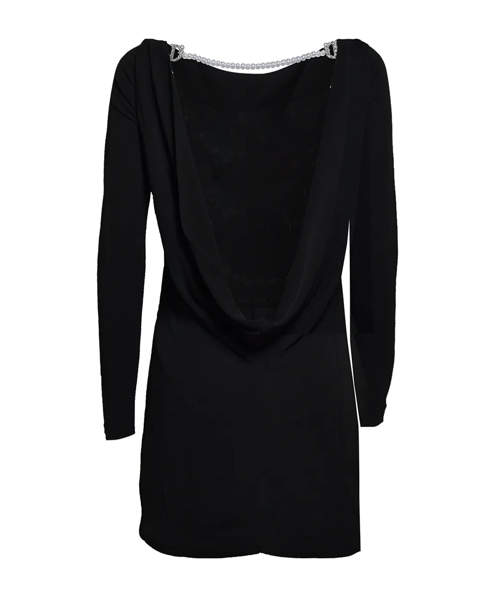 Dsquared2 Embellished Logo Pearl Dress