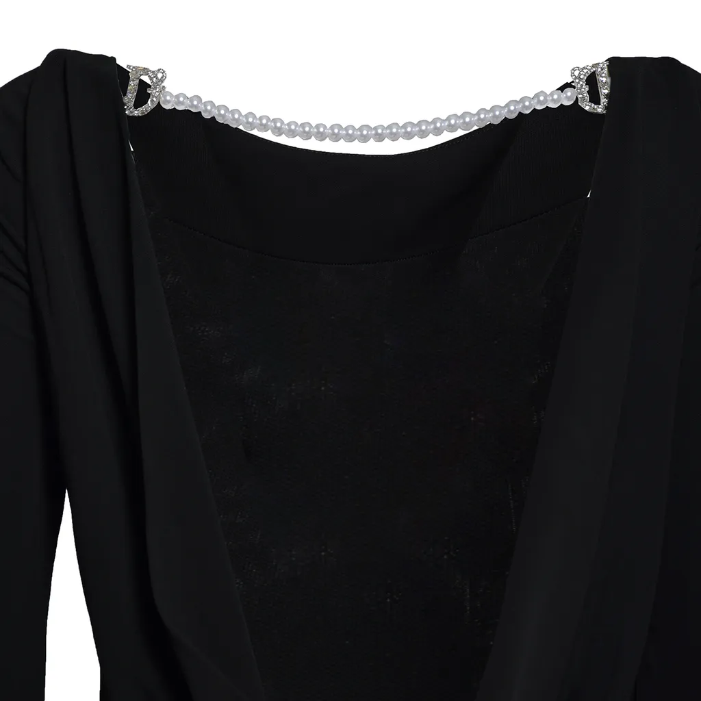 Dsquared2 Embellished Logo Pearl Dress