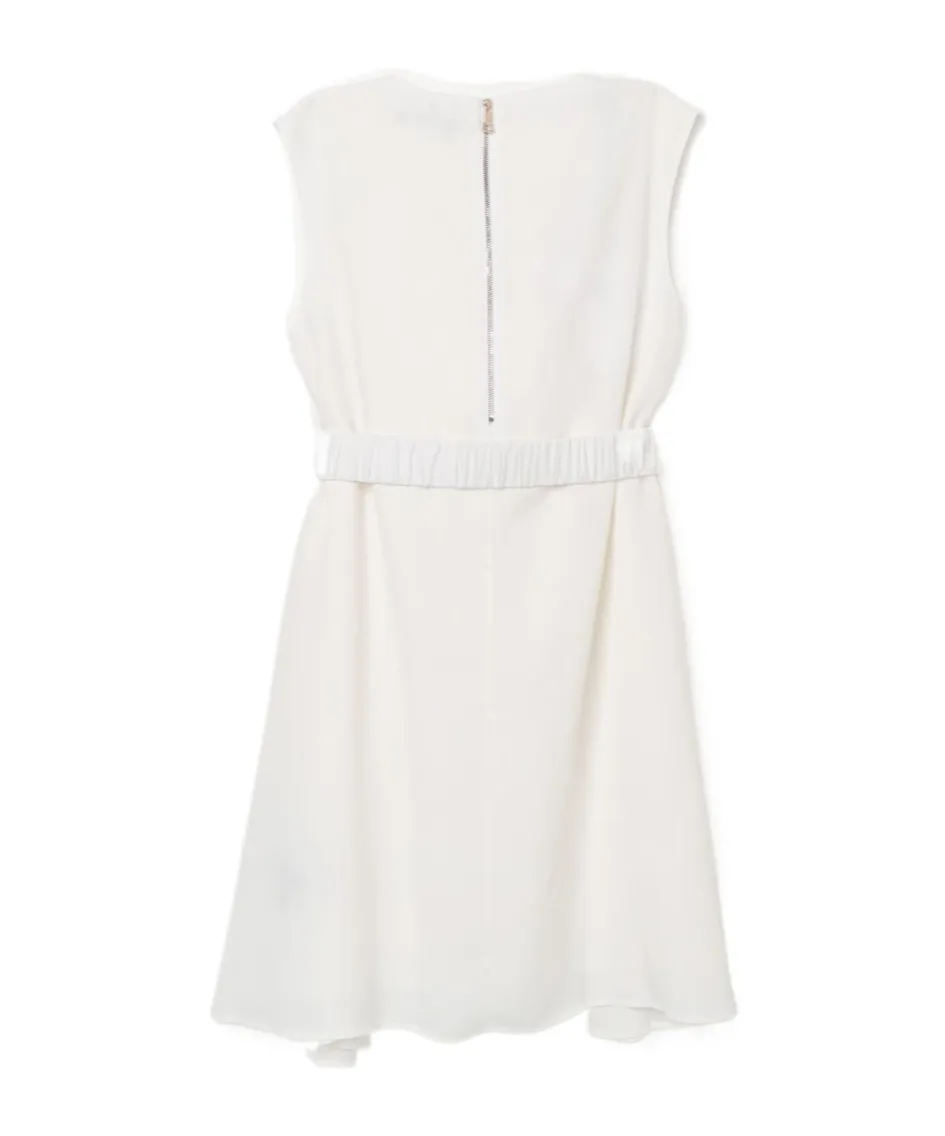 Balmain Kids Logo Printed Belted Crewneck Dress