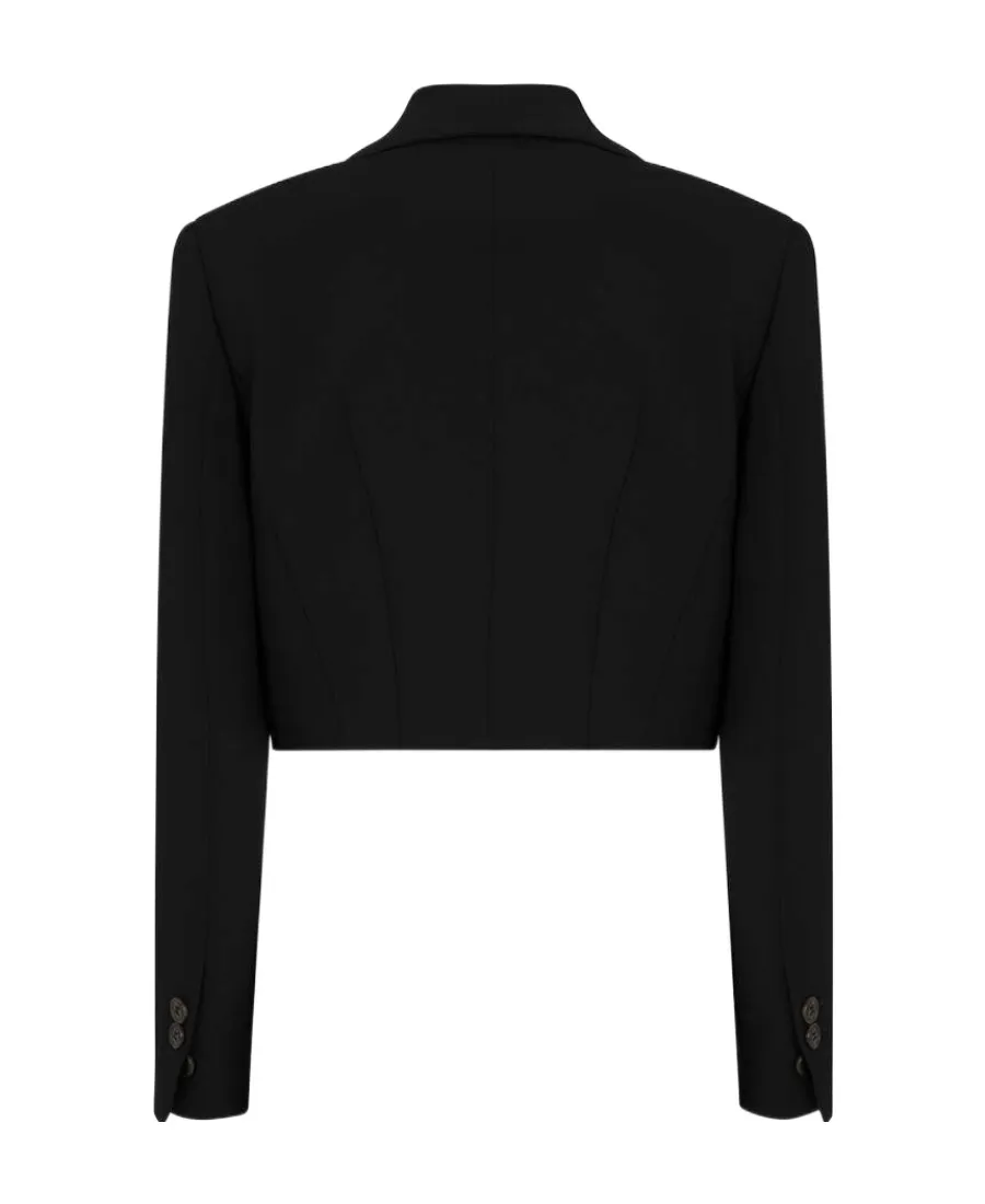 Dsquared2 Logo-Plaque Long-Sleeved Cropped Blazer