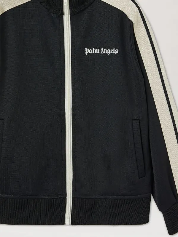 Palm Angels Kids Logo Printed Zipped Track Jacket