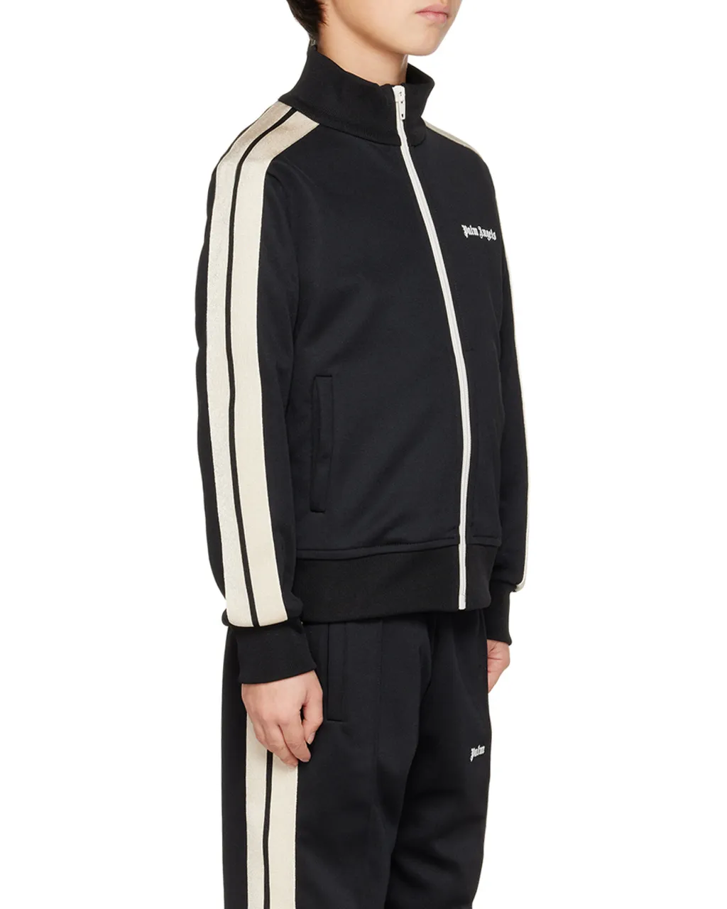 Palm Angels Kids Logo Printed Zipped Track Jacket