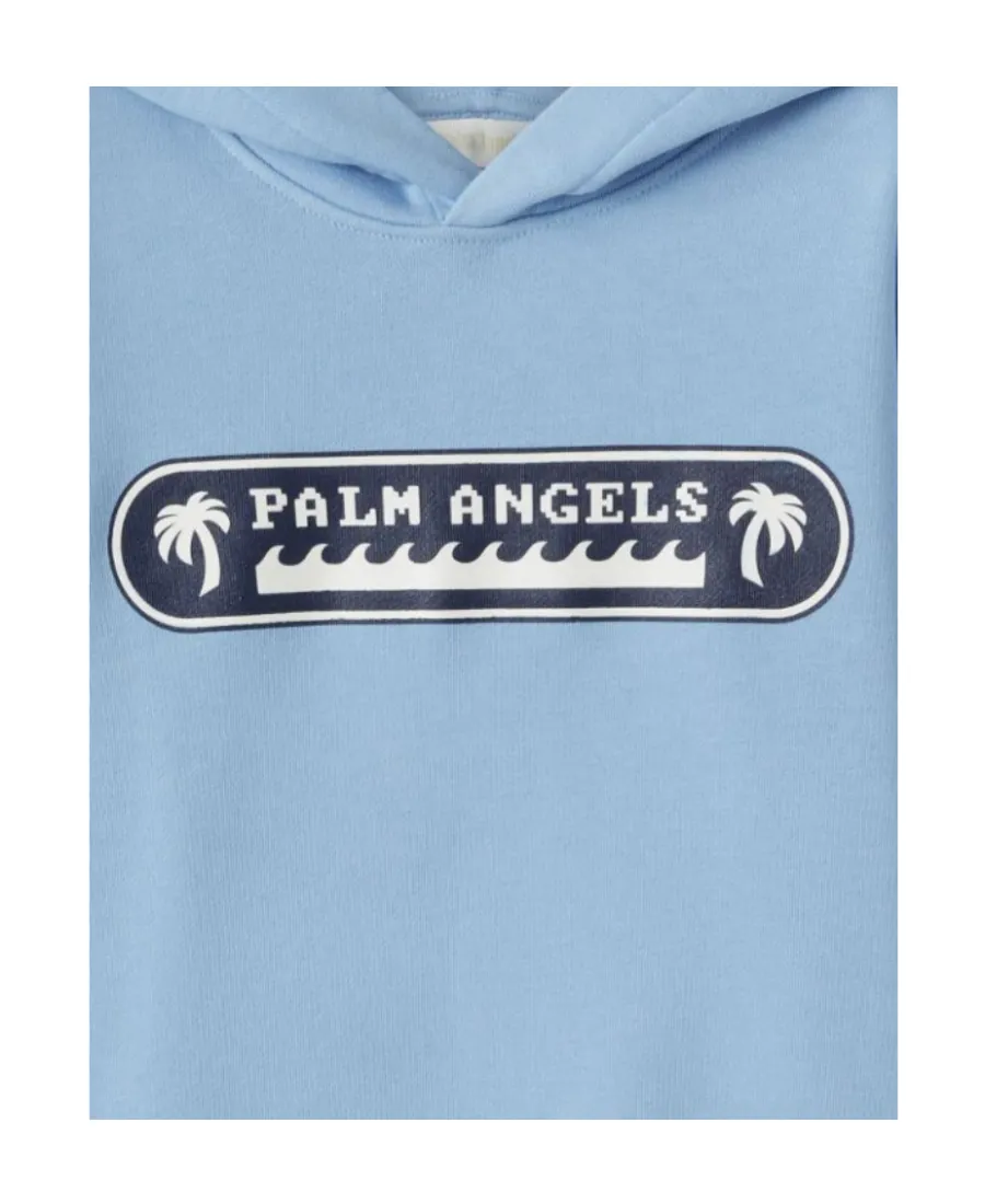 Palm Angels Kids Logo-Printed Long Sleeved Hoodie