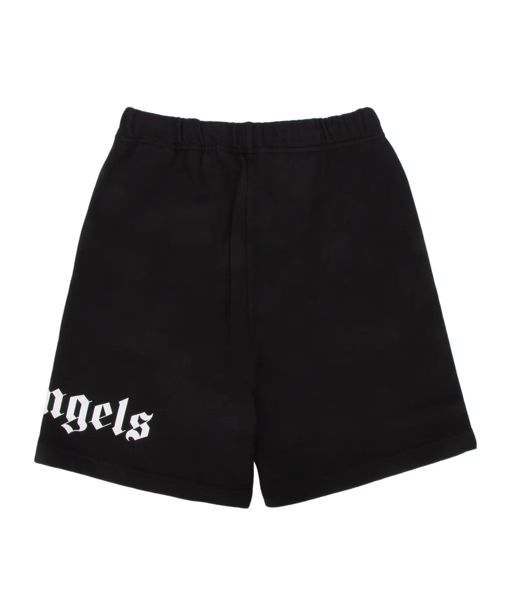 Palm Angels Kids Logo-Printed Drawstring Bermuda Shorts