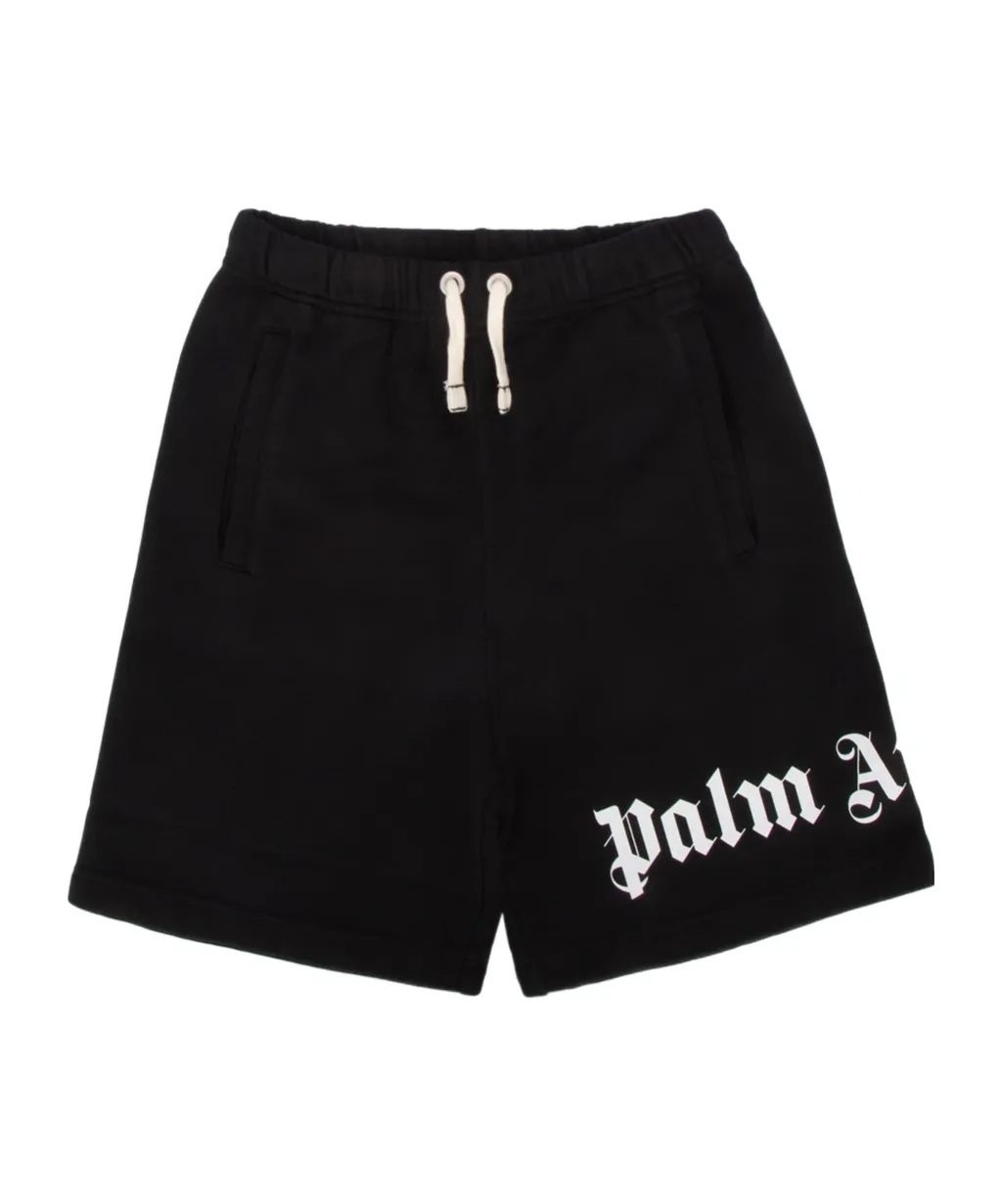 Palm Angels Kids Logo-Printed Drawstring Bermuda Shorts