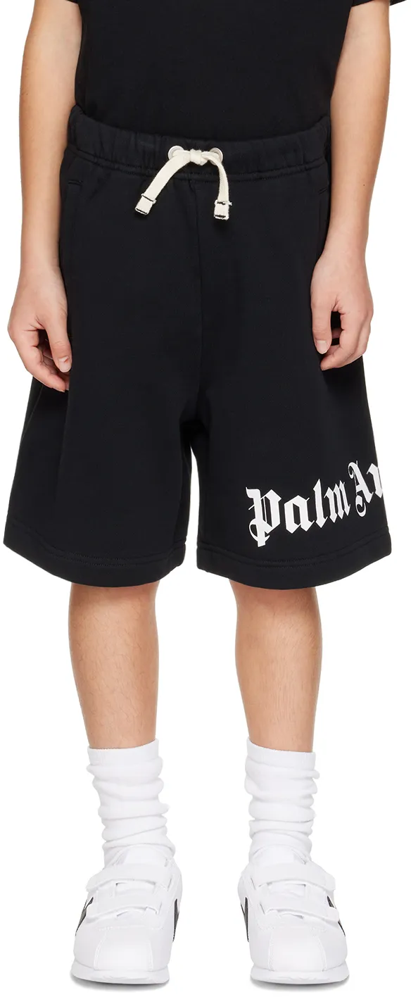 Palm Angels Kids Logo-Printed Drawstring Bermuda Shorts