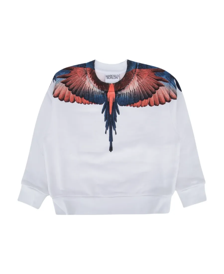 Marcelo Burlon County Of Milan Kids Wings Printed Crewneck Sweatshirt