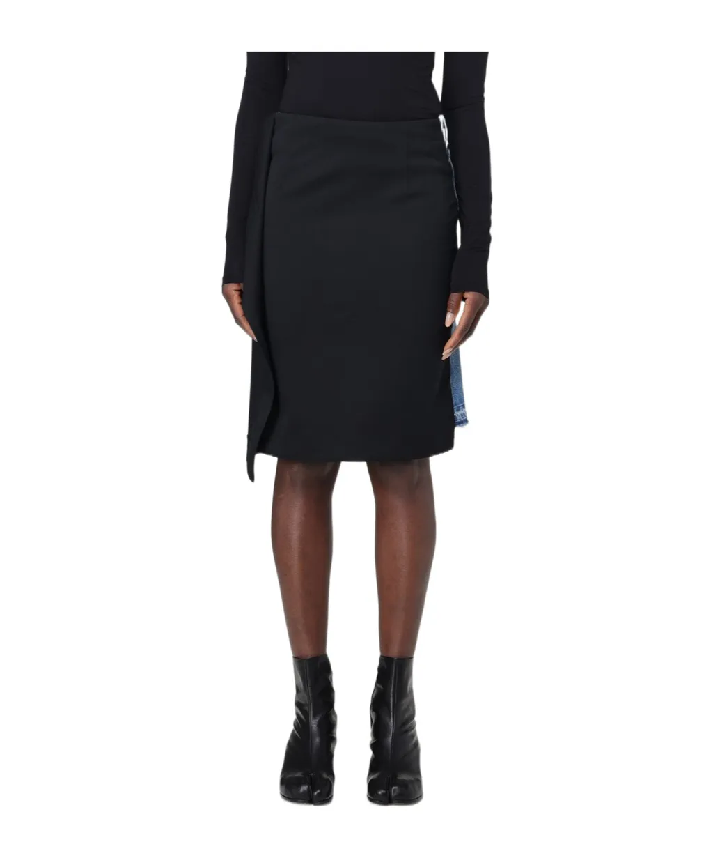 Mm6 Maison Margiela Panelled Denim Miniskirt
