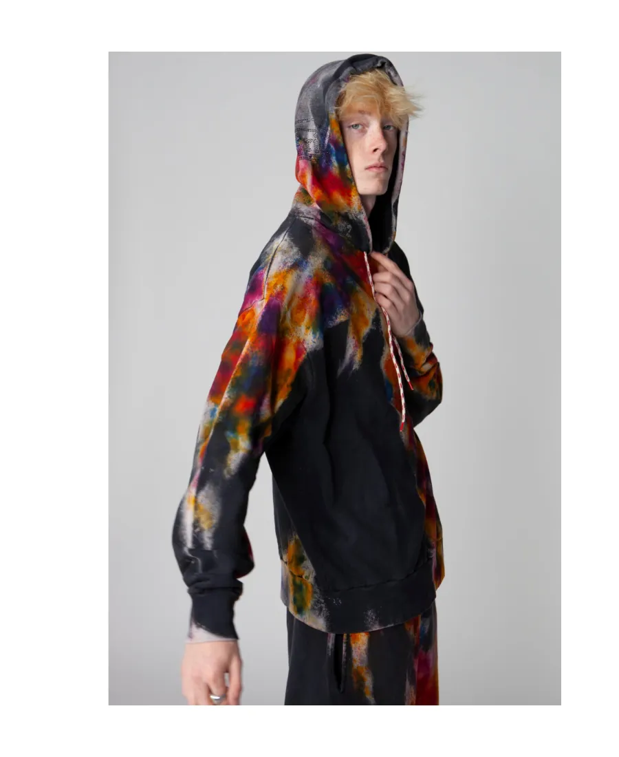 Aries Spray-Paint Drawstring Hoodie