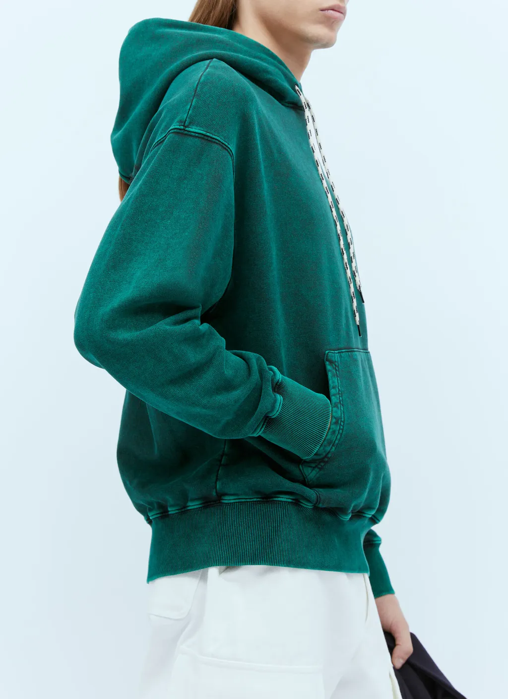 Logo-Print Distressed-Finish Cotton Hoodie