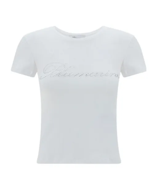 Blumarine Logo Embellished Crewneck T-Shirt