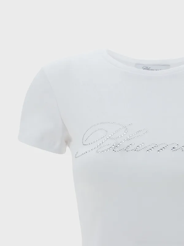 Blumarine Logo Embellished Crewneck T-Shirt