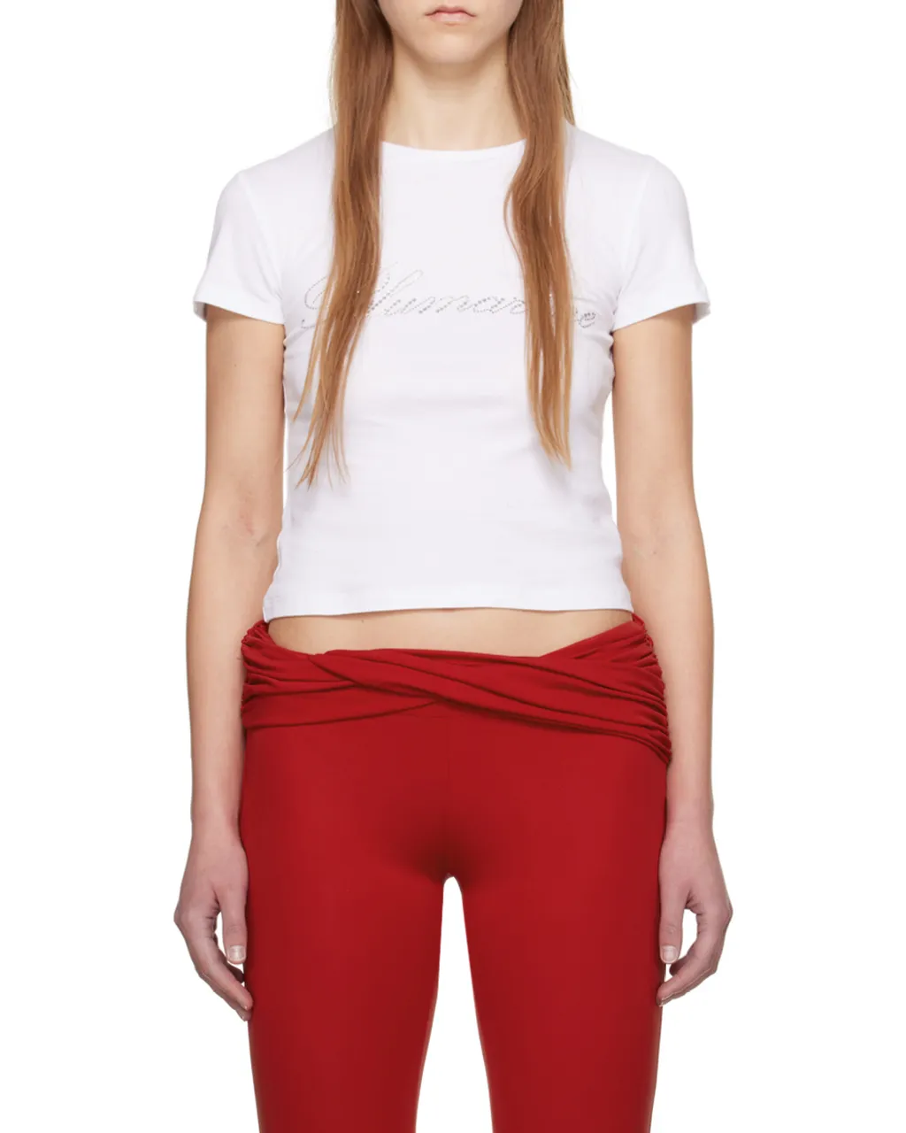 Blumarine Logo Embellished Crewneck T-Shirt
