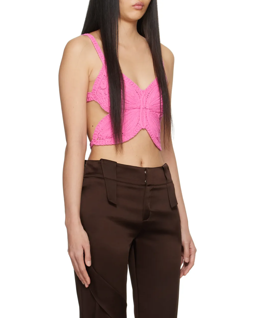 Blumarine Butterfly Cut-Out Detailed Cropped Top