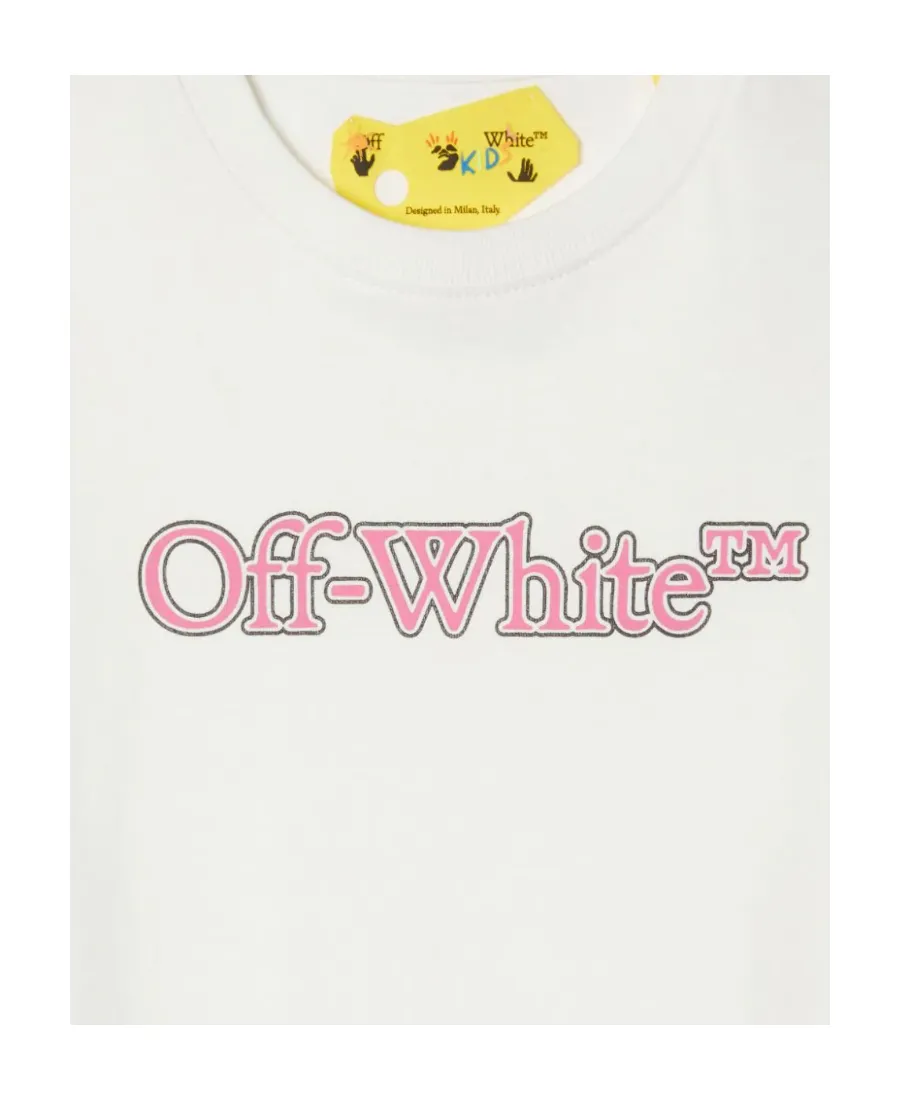 Off-White Kids Logo Printed Crewneck T-Shirt