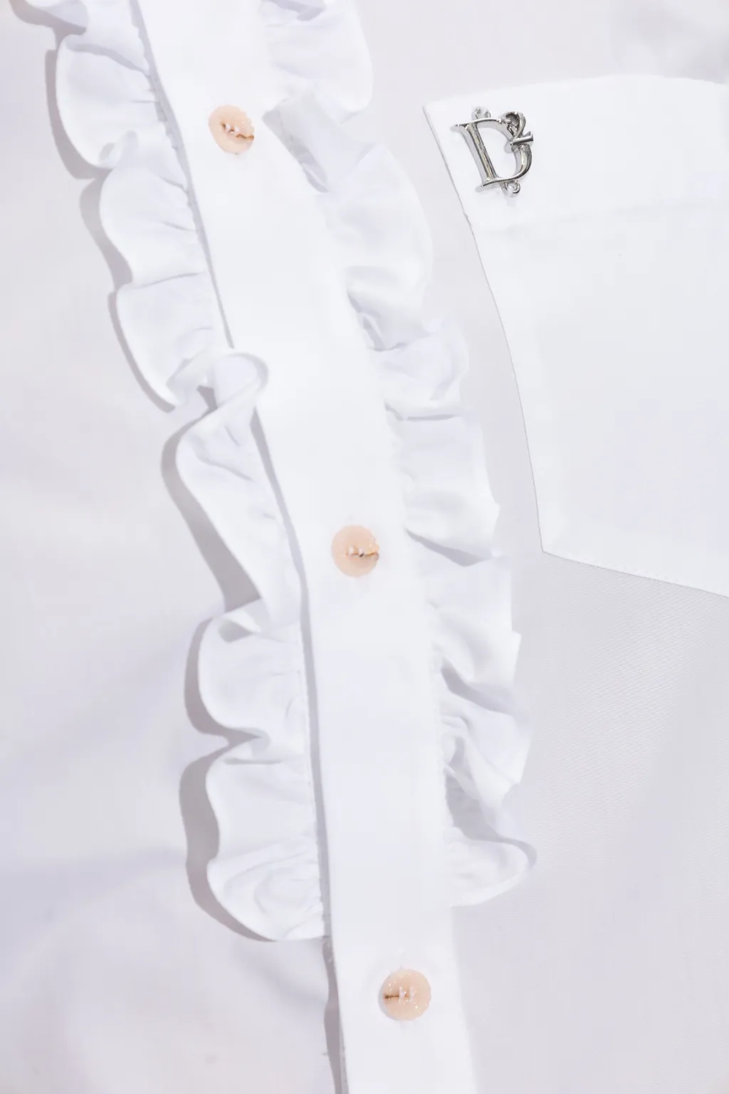 Dsquared2 Logo Plaque Cropped Shirt