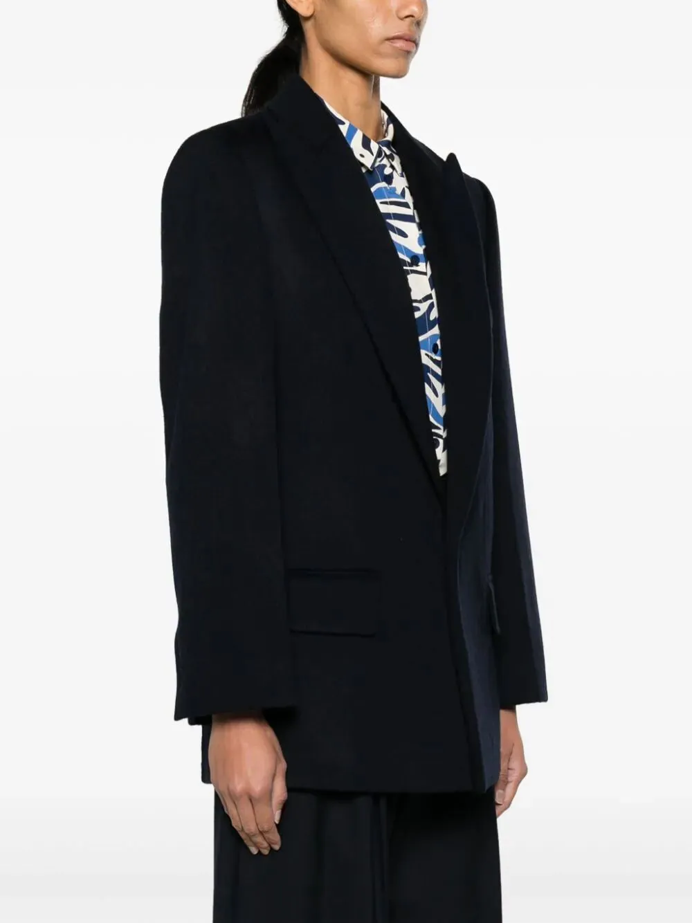 Peak-Lapels Single-Breasted Blazer