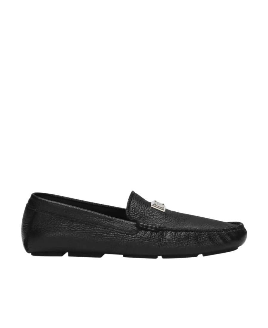 Dolce & Gabbana Logo Plaque Almond Toe Loafers