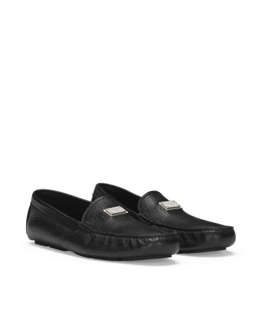 Dolce & Gabbana Logo Plaque Almond Toe Loafers