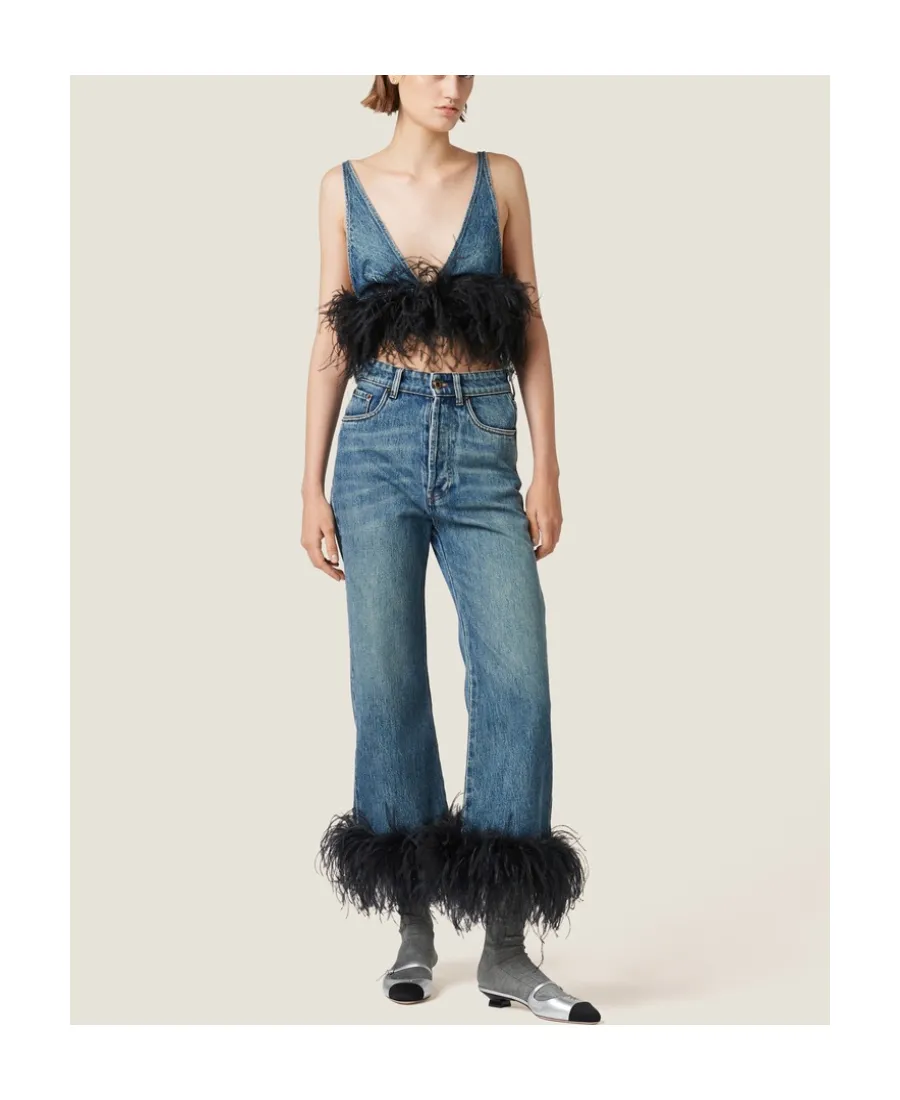 Miu Miu Denim Cropped Top