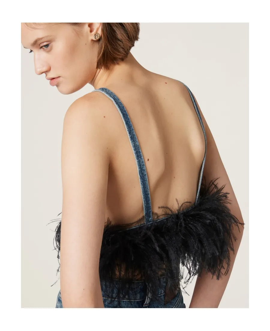 Miu Miu Denim Cropped Top